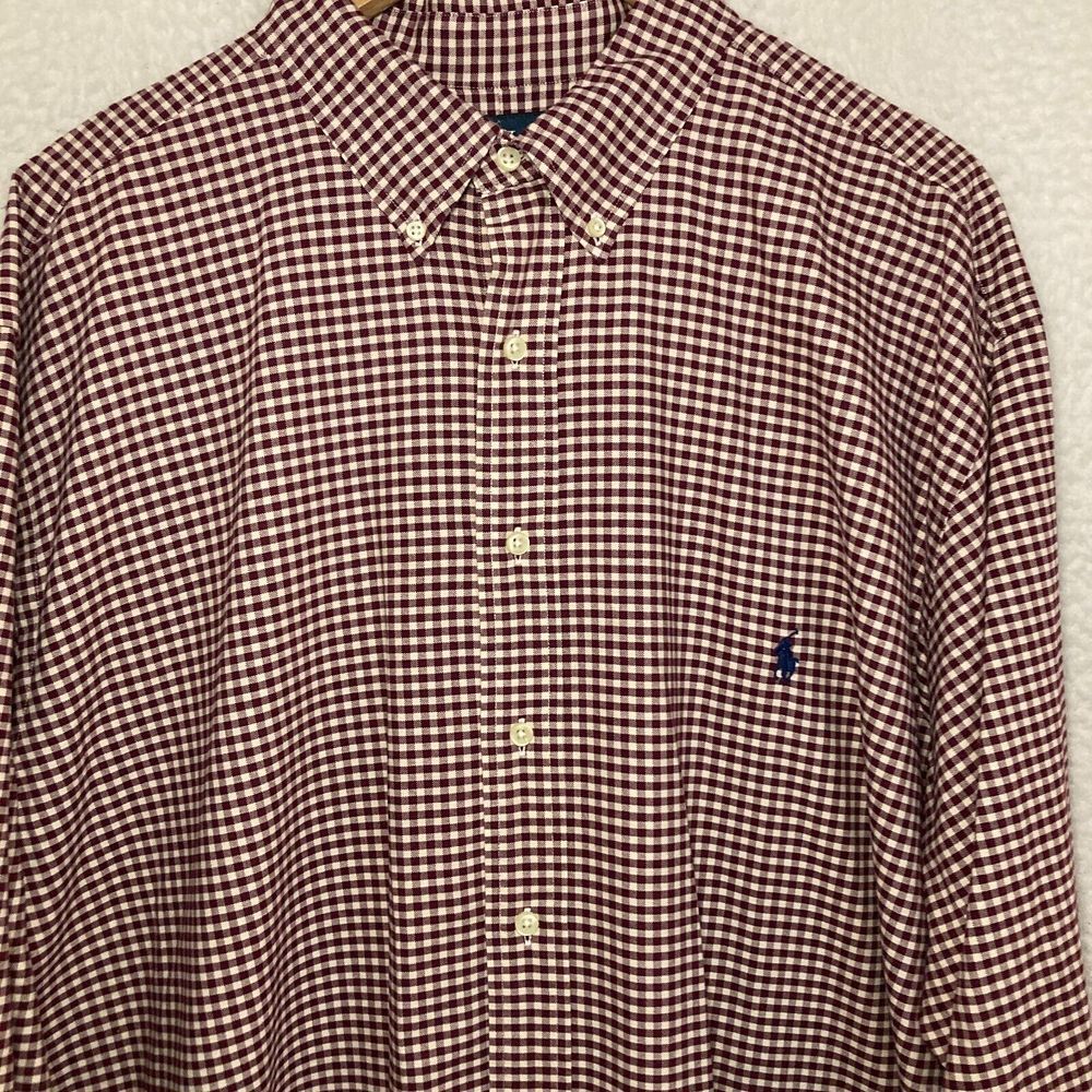 Ralph Lauren Classic Fit Shirt Mens 2XLT Gingham Plaid Button Down Preppy